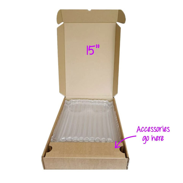 15″ – 15.6″ inch Laptop Notebook Netbook Packaging Box & Inflatable Protection Air Sac – Shipping Courier Postal Mailing Box