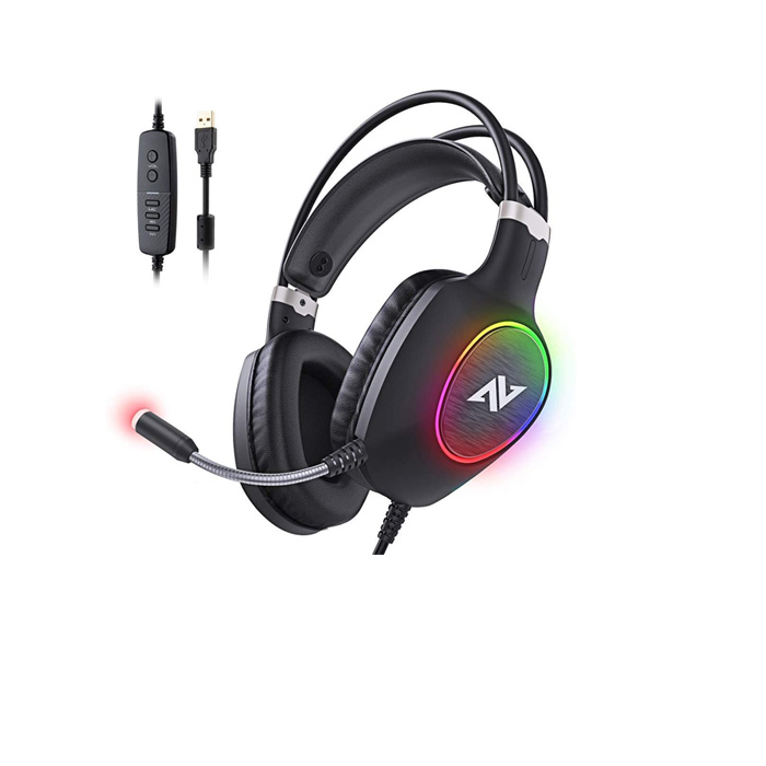 Abkoncore CH55 RGB LED Gaming Headset w/ Noise-cancelling Microphone
