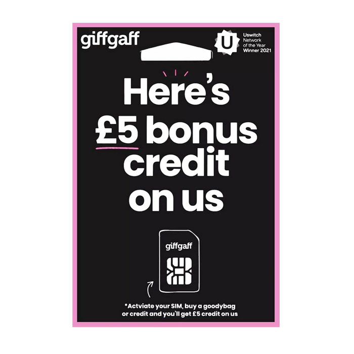 FREE giffgaff Pay As You Go SIM  – Flexible Calls, Data & Text Bundles