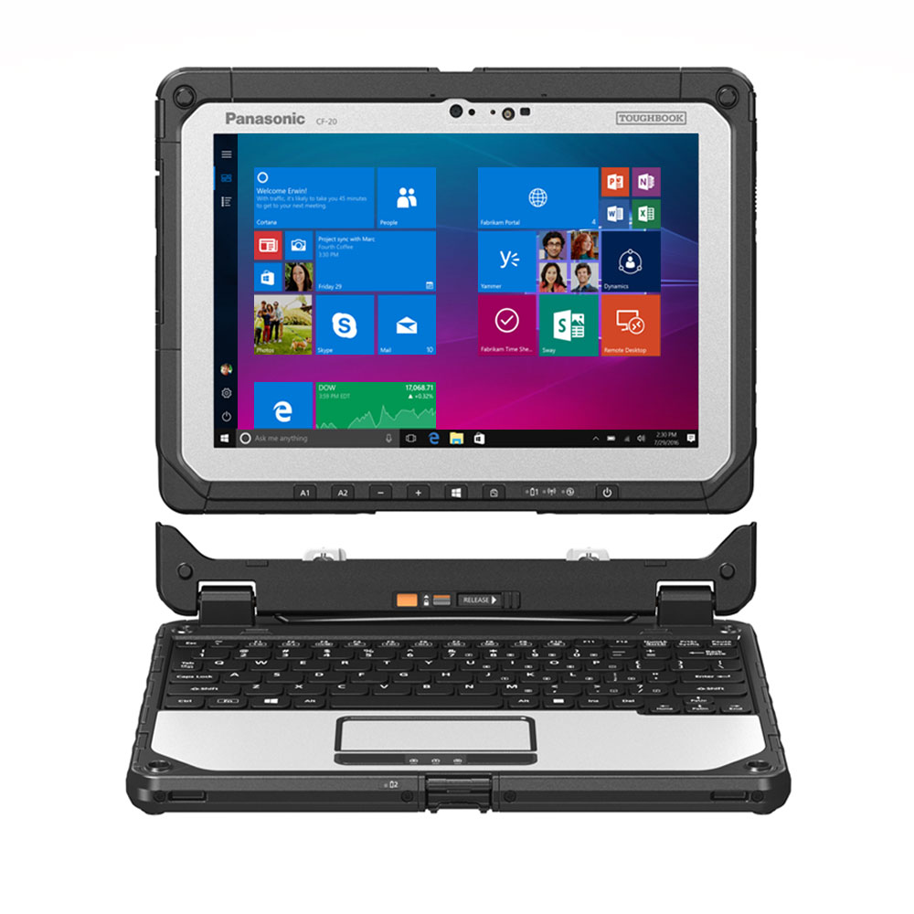 Panasonic Toughbook CF-20 MK1 Rugged 2-in-1 Laptop Core M5-6Y57 8GB 256GB SSD 10.1 Inch Windows 10 Pro