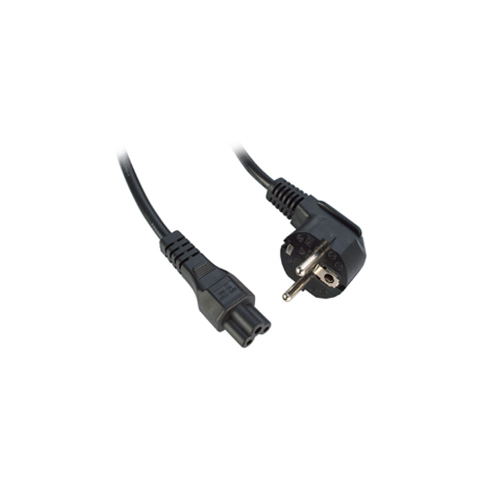 1m Shuko Euro Plug  to Cloverleaf C5 Mains Power Cable CEE7/7-IEC C5
