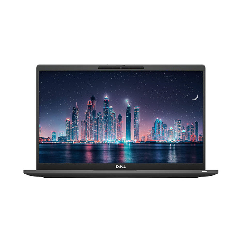 Dell Latitude 7420 front view showing 14-inch touchscreen, slim bezel display and UK QWERTY backlit keyboard