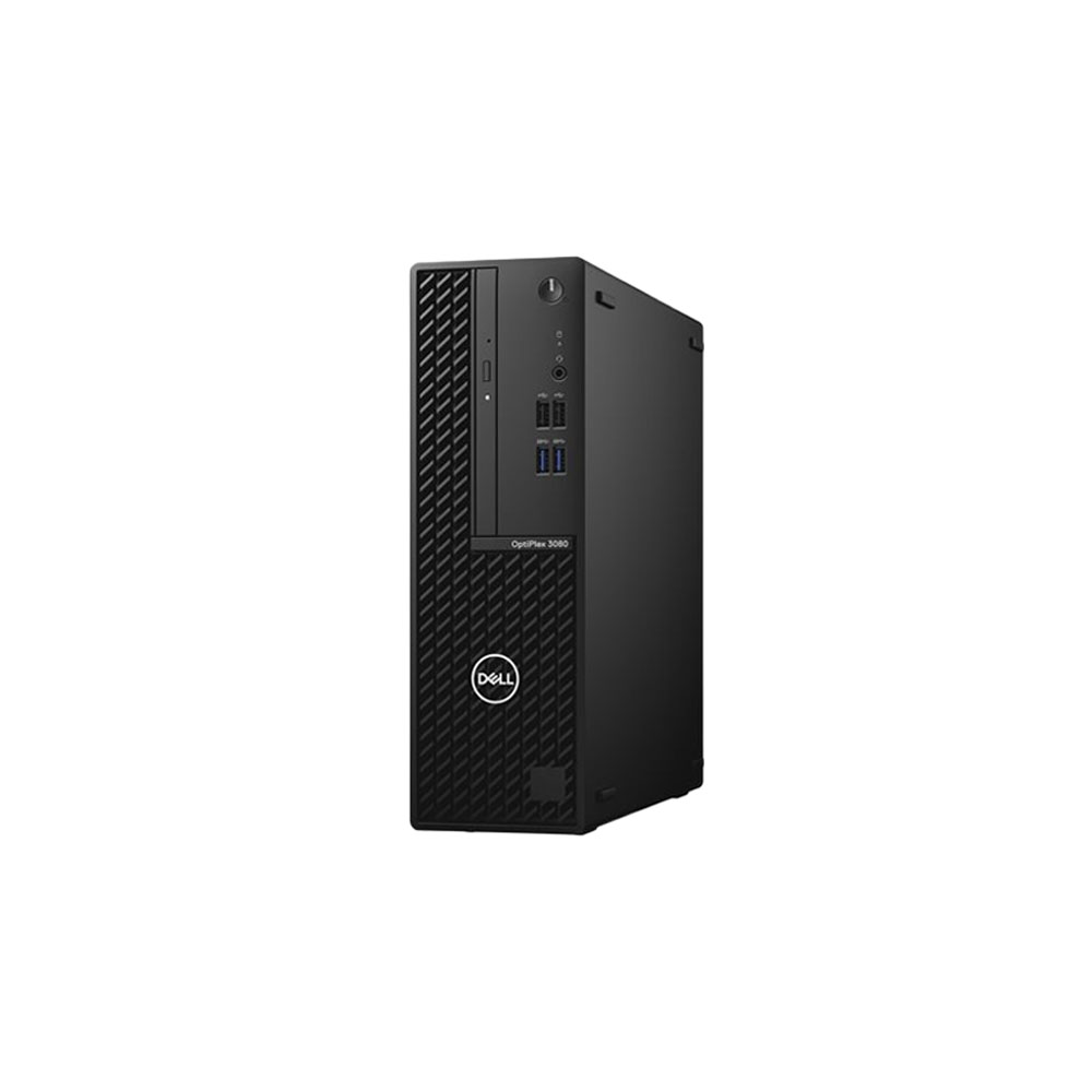 Dell OptiPlex 3080 Small Form Factor desktop front view showing power button and USB ports