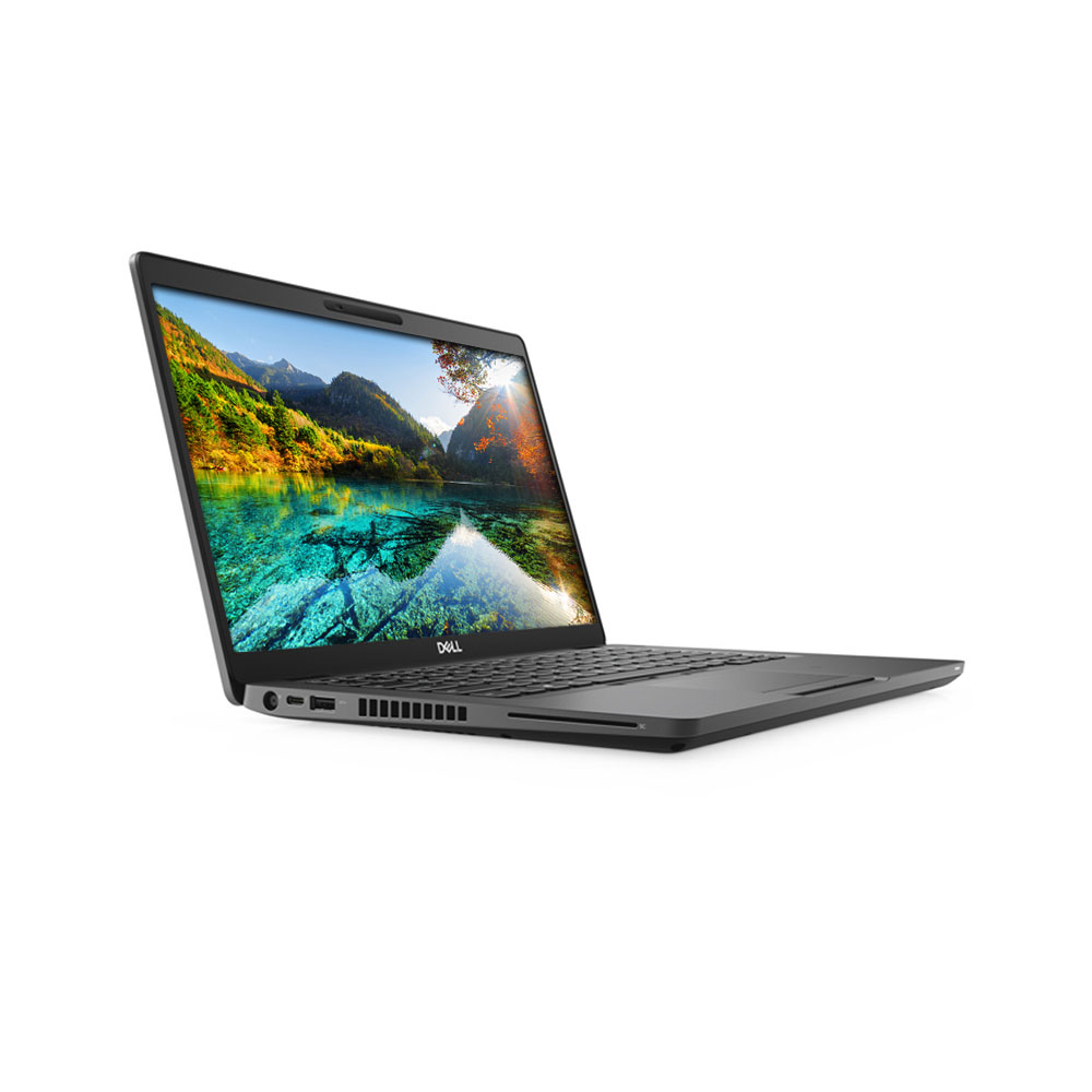 Dell Latitude 5400 angled right showing screen, keyboard and left side ports
